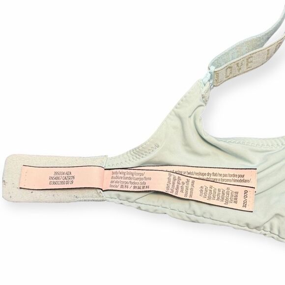 VICTORIA’S SECRET Women’s Mint Green Push-Up T-Shirt Full Coverage Bra Size 32D - Picture 4 of 5